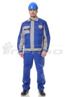 Костюм Бренд 1 (тк.Смесовая,240) брюки ПРАБО, васильковый/серый/оранж (Кос105вс)