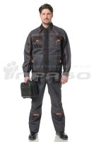 Костюм Бренд 2 (тк.Смесовая,240) п/к ПРАБО, серый/черный/оранжевый (Кос104сч)