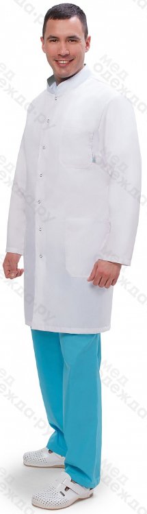 Халат мужской №502 (тк.ТиСи) DoctorBIG, белый/серый (0/34) Халат мужской №502 (тк.ТиСи) DoctorBIG, белый/серый (0/34)