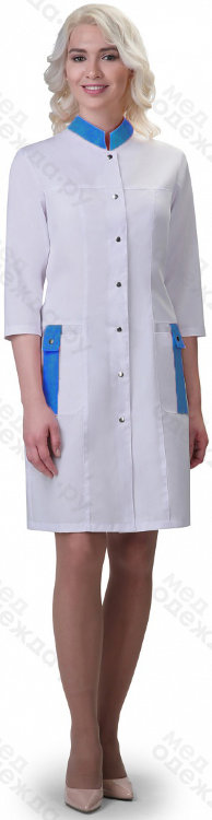 Халат женский №248 (тк.ТиСи) DoctorBIG, белый/голубой (0/5) Халат женский №248 (тк.ТиСи) DoctorBIG, белый/голубой (0/5)