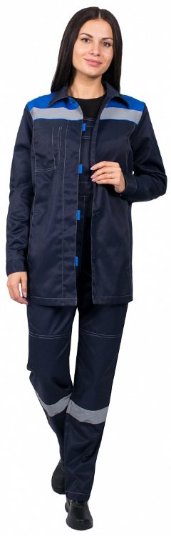 Костюм женский Весна-2 СОП NEW (тк.Смесовая,210) п/к, т.синий/васильковый Костюм женский Весна-2 СОП NEW (тк.Смесовая,210) п/к, т.синий/васильковый