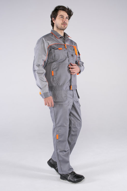 Костюм Союз-Профессионал-1 (тк.Балтекс,240) брюки, серый/св.серый/оранжевый Костюм Союз-Профессионал-1 (тк.Балтекс,240) брюки, серый/св.серый/оранжевый