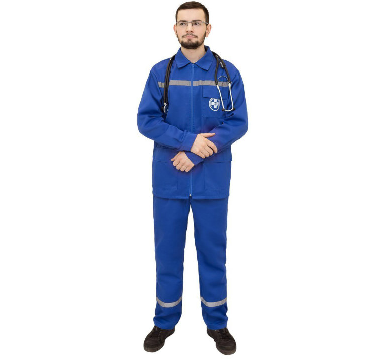 Костюм демисезонный мужской Скорая помощь СТ (тк.Темп,210), васильковый Костюм демисезонный мужской Скорая помощь СТ (тк.Темп,210), васильковый