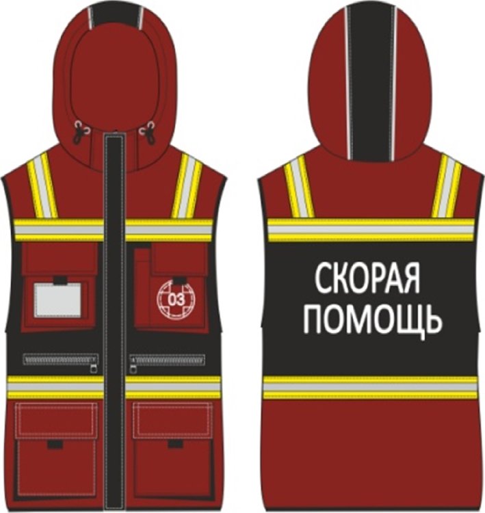 Жилет универсальный Скорая помощь Олимп (тк.Темп,210), бордовый Жилет универсальный Скорая помощь Олимп (тк.Темп,210), бордовый