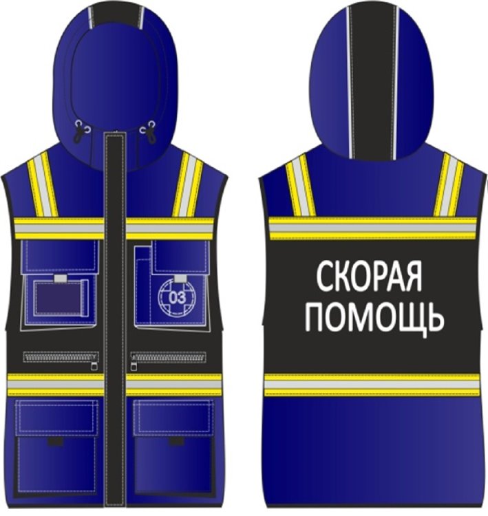 Жилет универсальный Скорая помощь Олимп (тк.Темп,210), васильковый Жилет универсальный Скорая помощь Олимп (тк.Темп,210), васильковый